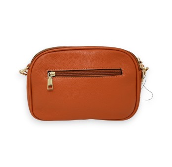 Sac bandoulière rectangle multi poches orange