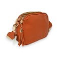 Sac bandoulière rectangle multi poches orange