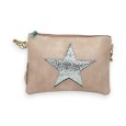 Sac pochette vieux rose étoile brillante
