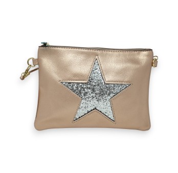 Sac pochette champagne étoile brillante