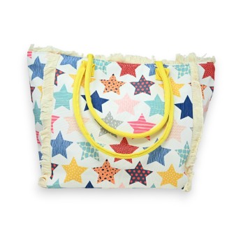 Sac cabas nylon étoiles multicolores