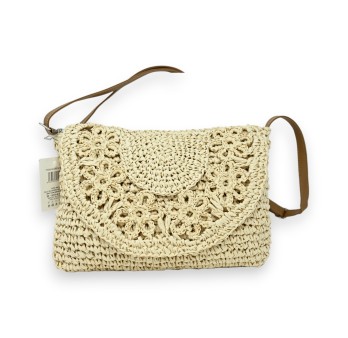 Sac bandoulière bohème paille naturel