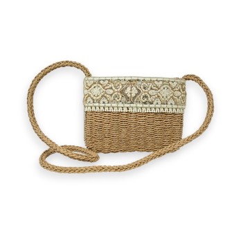 Sac bandoulière bohème paille et broderies