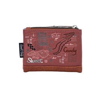 Petit portefeuille sweety candy camel et marron