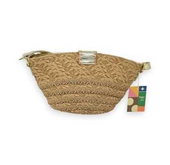 Sac bandoulière bohème paille foncée et doré