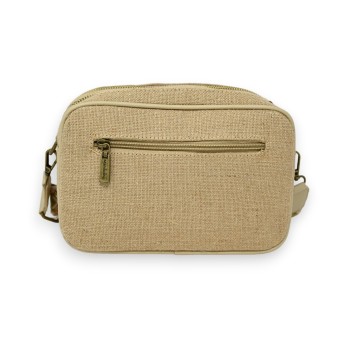 Sac bandoulière rigide broderies fleurs vertes