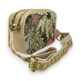 Sac bandoulière rigide broderies fleurs vertes
