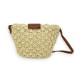 Sac bandoulière bohème paille beige
