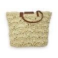 Sac à main souple paille beige bohème