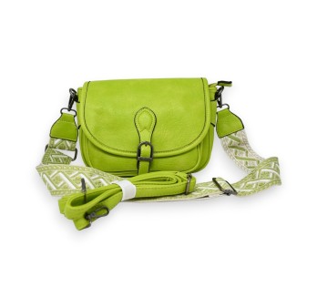Sac bandoulière forme arrondi vert anis