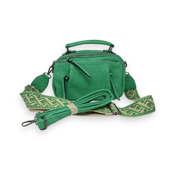 Sac bandoulière carré poignée main vert brésil