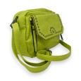 Sac bandoulière carrée clous métal vert anis
