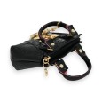 Porte clés porte monnaie noir effet croco vernis