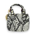 Porte clés porte monnaie imprimé serpent noir et blanc