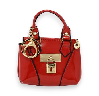 Porte clés porte monnaie rouge vernis