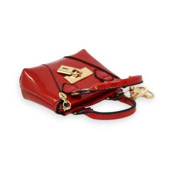 Porte clés porte monnaie rouge vernis