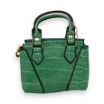 Porte clés porte monnaie vert effet croco brillant