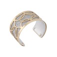 Bracelet manchette finition dorée simili cuir pailleté argenté et argent