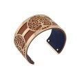 Bracelet manchette arbre de vie doré simili cuir camel et bleu marine