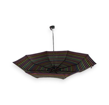 Parapluie pliant manuel motifs lignes fines multicolores