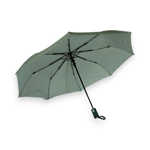 Parapluie pliant automatique vichy vert canard