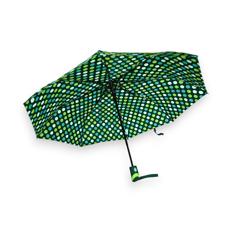 Parapluie pliant semi automatique pois nuances verts