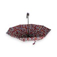 Parapluie pliant semi automatique pois rouge et parme