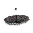 Parapluie pliant semi automatique pois fuchsia et gris