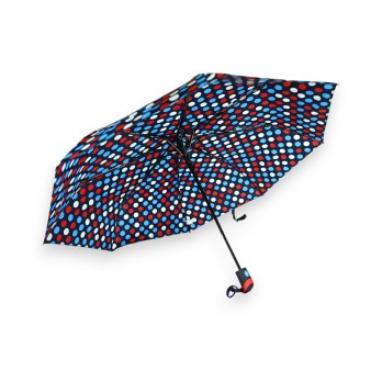 Parapluie pliant semi automatique rouge et bleu
