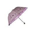 Parapluie pliant manuel romantique volants tour Eiffel rose