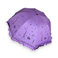 Parapluie pliant manuel romantique volants Tour Eiffel violet