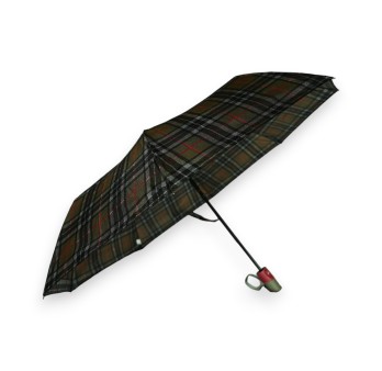 Parapluie pliant automatique imprimé carreau