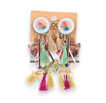 Boucles d'oreilles clip esprit shabby pastelles
