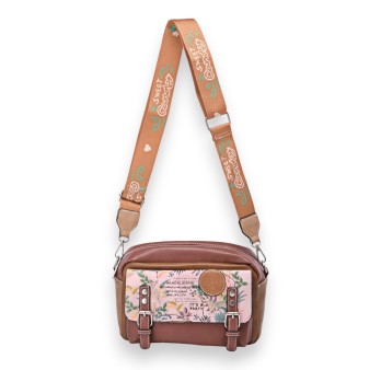 Sac bandoulière cartable Sweet &Candy nuances marron