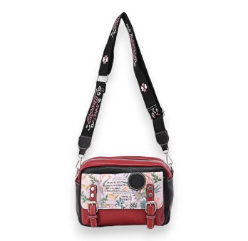 Sac bandoulière cartable Sweet & Candy rouge et noir
