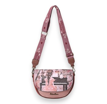 Sac bandoulière arrondi Sweet & Candy petite fille au piano