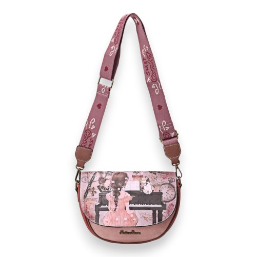 Sac bandoulière arrondi Sweet & Candy petite fille au piano