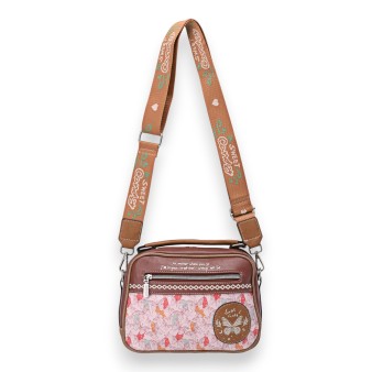 Sac bandoulière carré papillon Sweet & Candy nuances camel