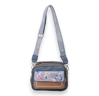 Sac bandoulière carré papillons Sweet & Candy nuances de bleu