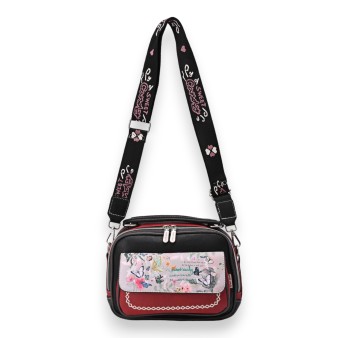 Sac bandoulière carré papillons Sweet & Candy rouge et noir