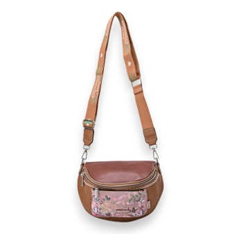 Sac banane bandoulière papillons Sweet &Candy nuances camel