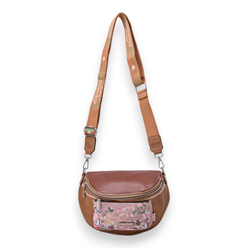 Sac banane bandoulière papillons Sweet &Candy nuances camel