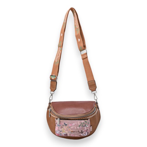 Sac banane bandoulière papillons Sweet &Candy nuances camel