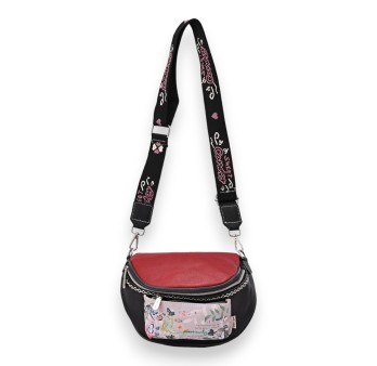 Sac banane bandoulière papillons Sweet & Candy rouge et noir