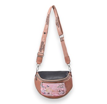 Sac banane bandoulière papillons Sweet & Candy rose et noir