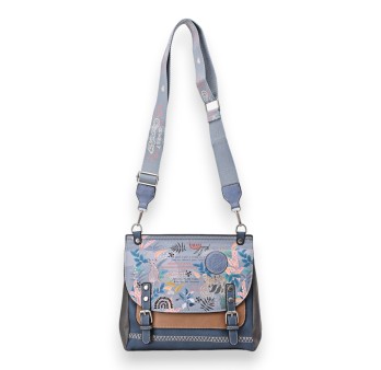 Sac bandoulière carré cartable Sweet & Candy bleu