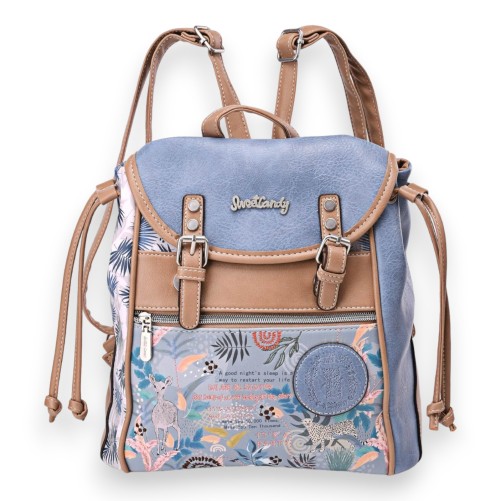 Sac à dos Sweet & Candy forêt tropicale bleu camel
