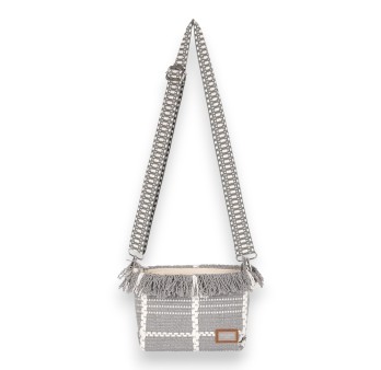 Sac bandoulière tissu David Jones gris