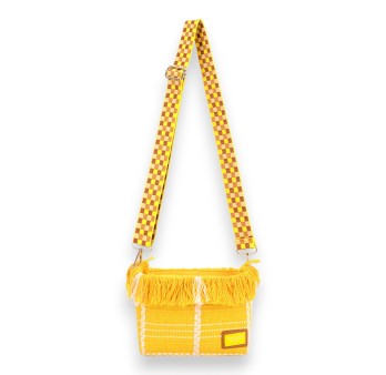 Sac bandoulière tissu David Jones jaune