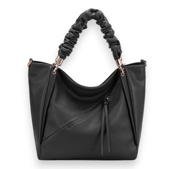 Sac à main noir David Jones synthétique anse frou frou